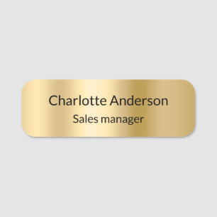 Gold classic business employee name tag