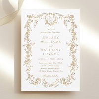 Gold Classic French Victorian Floral Wedding