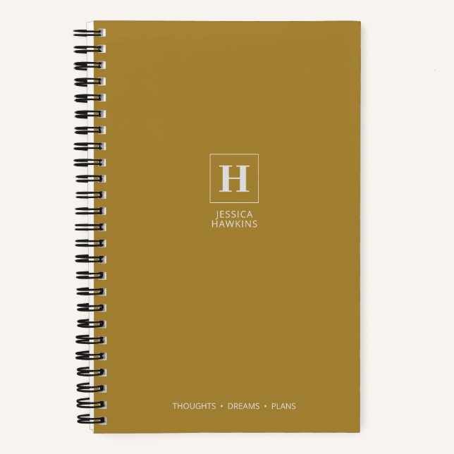 Gold Classic Monogram Notebook (Front)