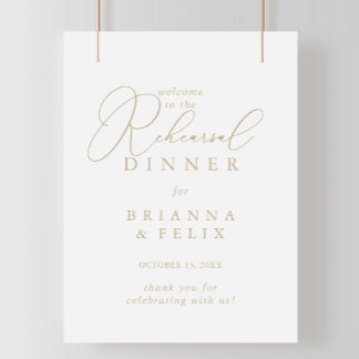 Gold Classy Chic Rehearsal Dinner Welcome Poster