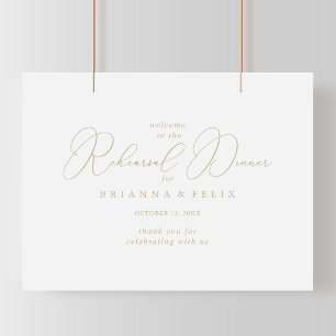 Gold Classy Chic Rehearsal Dinner Welcome Poster