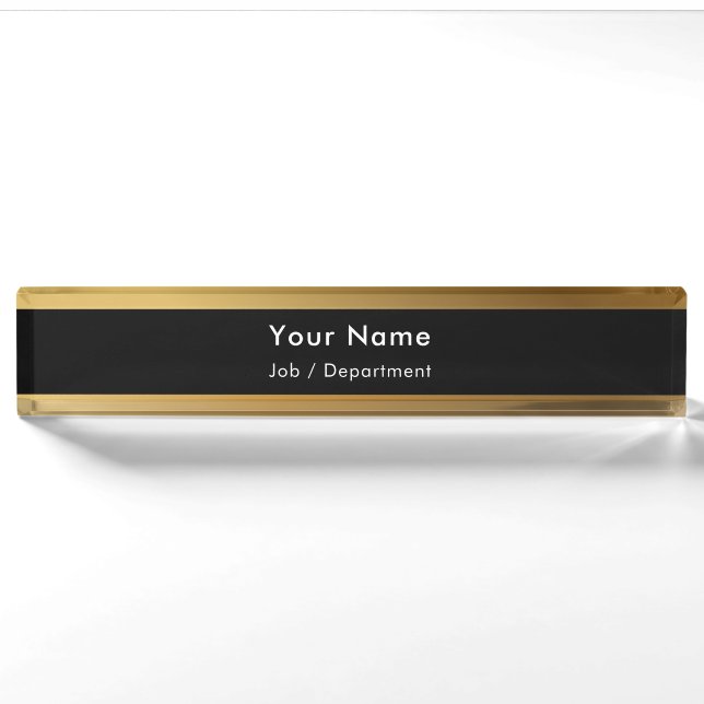 Gold classy executive desk name plate (Front)