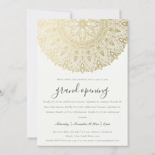 Gold Classy Ornate Mandala Grand Opening Invite