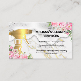 Gold Cleaning Spray   Flowers   Soap Suds Business Card