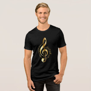 Gold Clef And Notes Tri-Blend Shirt