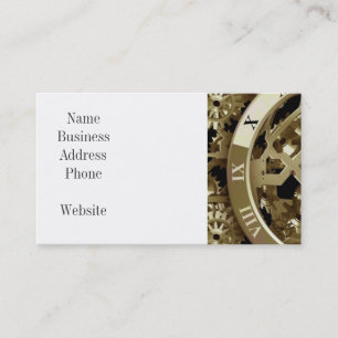 Gold Clocks and Gears Steampunk Mechanical Gifts Business Card