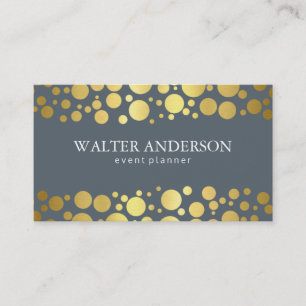 Gold Cluster   Lux Shimmer, Slate Business Card