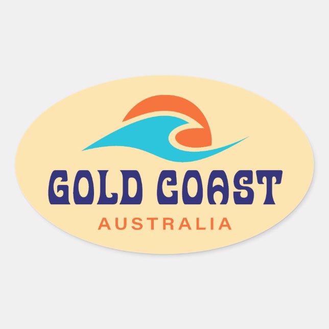 Gold Coast Australia Oval Sticker (Front)