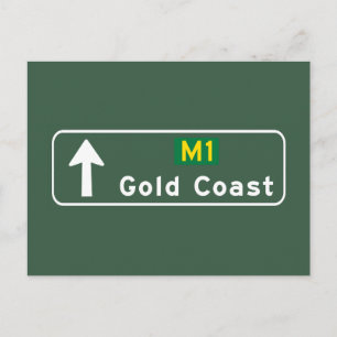 Gold Coast, Australia Road Sign Postcard
