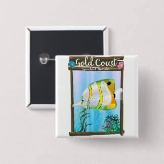 Gold Coast Australia travel poster. 2 Inch Square Button