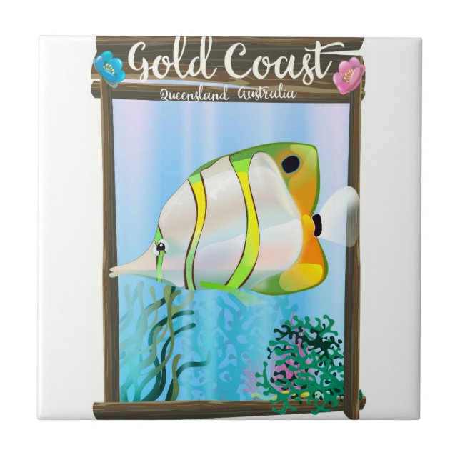 Gold Coast Australia travel poster. Tile (Front)