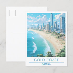 Gold Coast Australia Vintage Travel  Postcard