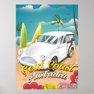Gold Coast Australia vintage travel poster