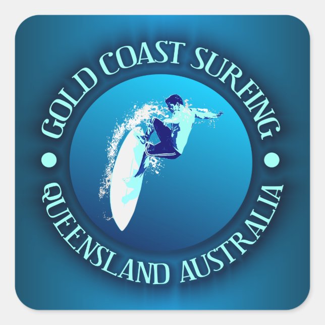 Gold Coast Surfing Square Sticker (Front)