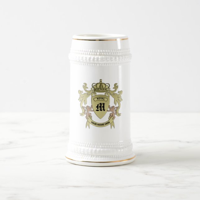 Gold Coat Of Arms Beer Stein (Center)