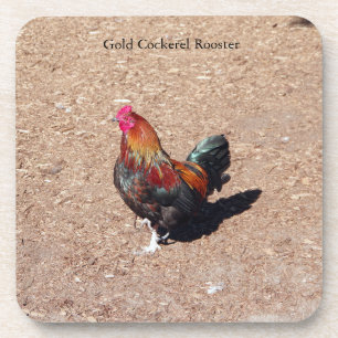 Gold Cockerel Rooster coaster