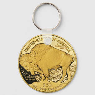 Gold Coin Keychain