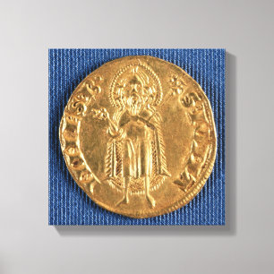 Gold coin, with St. John the Baptist, 16th century Canvas Print