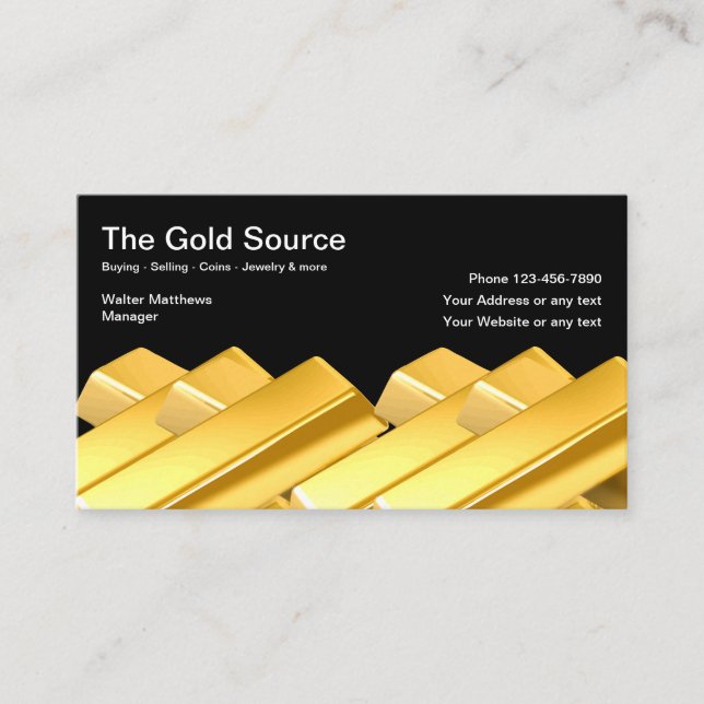 Gold Coins And Commodities Trading Business Card (Front)