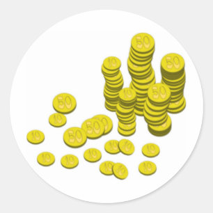 Gold Coins Classic Round Sticker