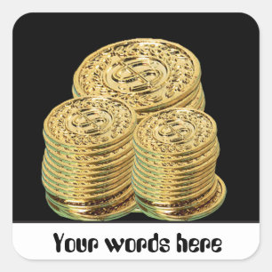 Gold coins or tokens gambling customizable sticker