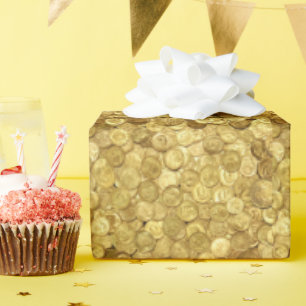 gold coins wrapping paper