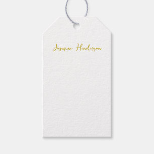 Gold Color Calligraphy Professional Custom Name Gift Tags