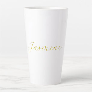 Gold Color Calligraphy Professional Custom Name Latte Mug