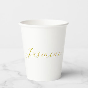 Gold Color Calligraphy Professional Custom Name Paper Cups