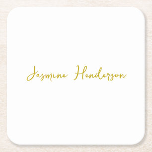 Gold Color Calligraphy Professional Square Paper Coaster
