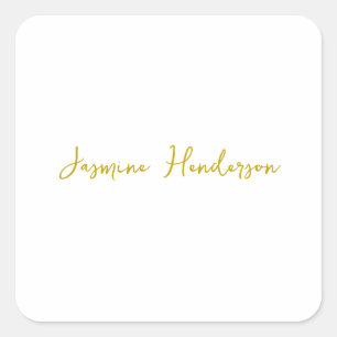 Gold Color Calligraphy Professional  Square Sticker