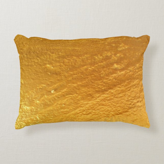 Gold color concrete wall textureabstract, ancient, accent pillow (Front)