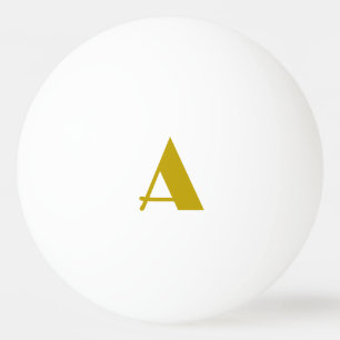 Gold Color Custom Monogram Initial Letter Plain Ping Pong Ball
