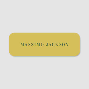 Gold Color Minimalist Plain Modern  Name Tag