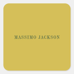 Gold Color Minimalist Plain Modern  Square Sticker