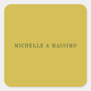 Gold Color Minimalist Plain Modern  Square Sticker