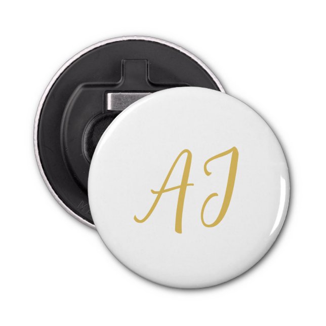Gold Color Monogram Professional Classical Initial Bottle Opener (Front)
