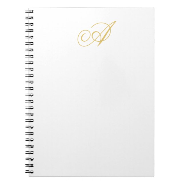 Gold Color Monogram Professional Classical Initial Notebook (Front)
