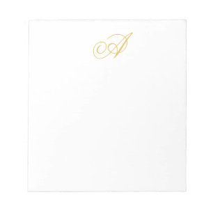 Gold Color Monogram Professional Classical Initial Notepad