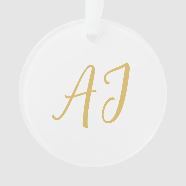 Gold Color Monogram Professional Classical Initial Ornament (Front)