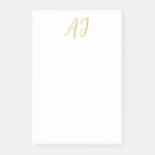 Gold Color Monogram Professional Classical Initial Post-it Notes