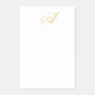 Gold Color Monogram Professional Classical Initial Post-it Notes