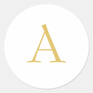 Gold Color Monogram Professional Custom Classic Round Sticker