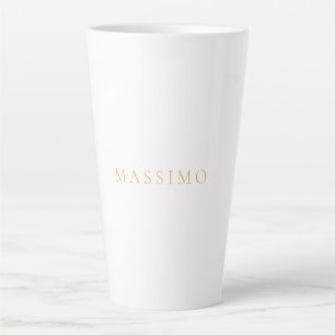 Gold Color Own Name Decorative Chic Plain Simple Latte Mug