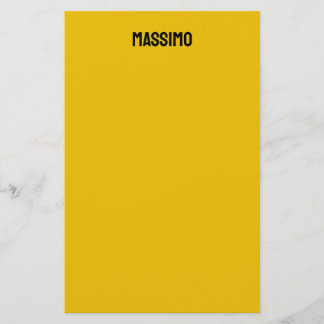 Gold Color Own Name Minimalist Modern Plain Stationery