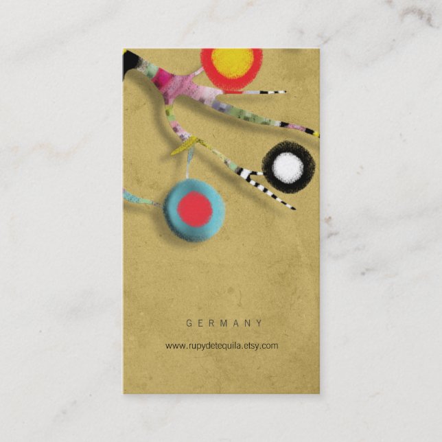 GOLD COLOR PAPER distressed handmade business card (Front)