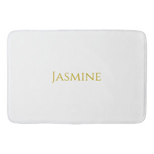 Gold Color Plain Minimalist Professional Name Bath Mat