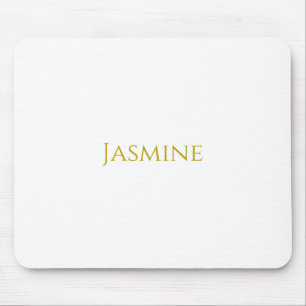 Gold Color Plain Minimalist Professional Name  Mouse Pad
