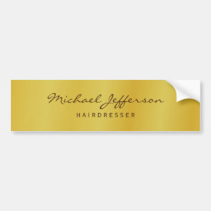 Gold Color Professional Handwriting Script Bumper Sticker