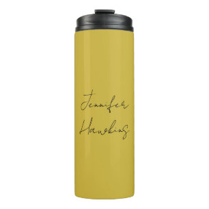 Gold color professional plain handwriting thermal tumbler